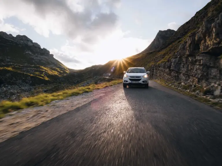 Car Road Albania Sunset